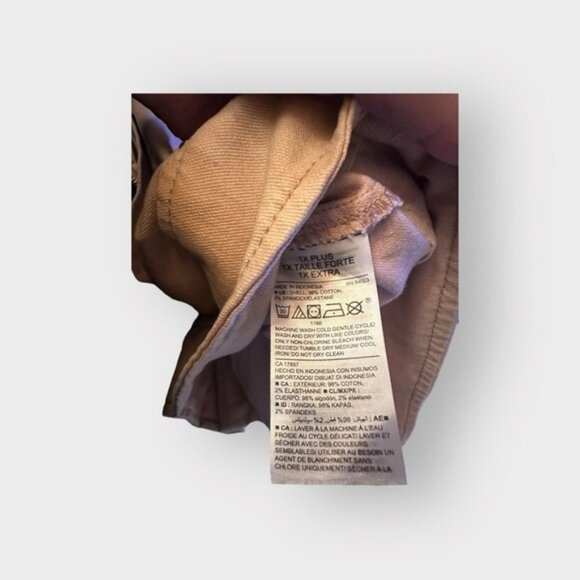 Women’s Old Navy 1X Abalone Pink Twill Canvas Moto Zip Jacket 14 16 - Picture 10 of 10